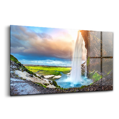 Tablou din sticlă Cascada Seljalandsfoss din Islanda