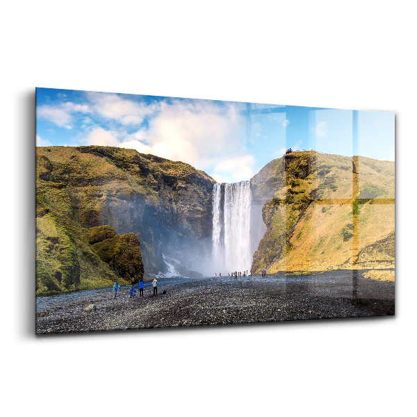 Tablou pe sticlă Cascada Skogafoss din Islanda
