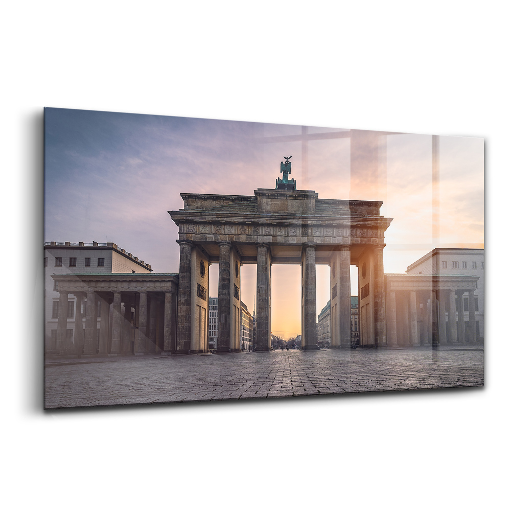 Tablou din sticlă Apus de soare la Poarta Brandenburg