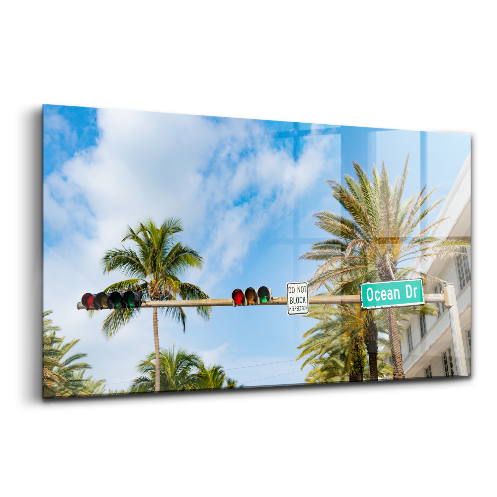 Tablou sticlă Peisajul Ocean Drive