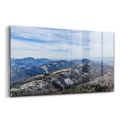 Tablou din sticlă Peisaj câmpie Ustroń