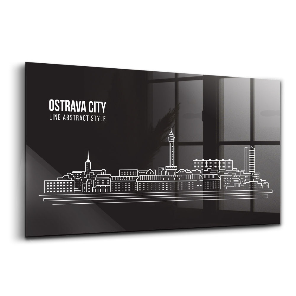 Tablou din sticlă Desenul orașului Ostrava
