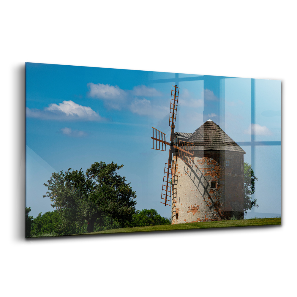 Tablou sticlă Moara de vânt din Moravia