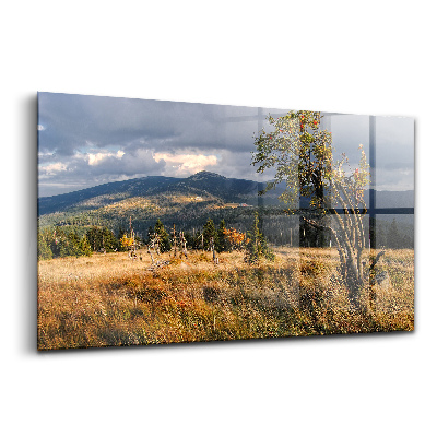 Tablou de sticlă Karkonosze în toamnă