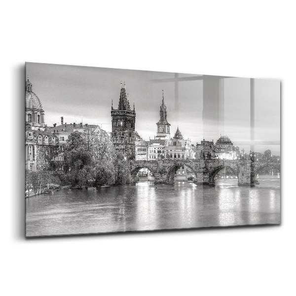 Tablou pe sticlă Vedere a Podului Carol, Praga