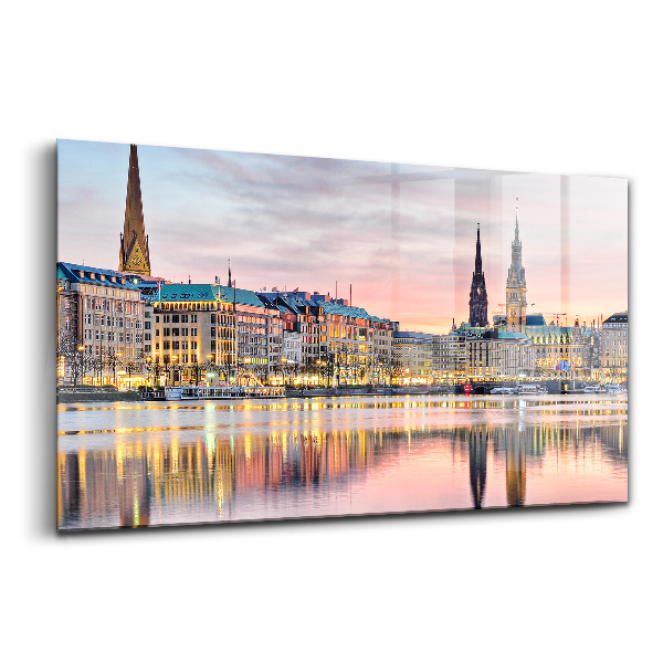 Tablou pe sticlă Alster în Hamburg