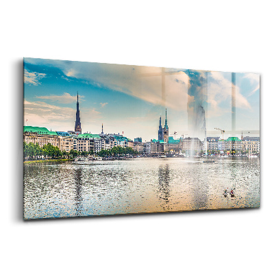 Tablou din sticlă Binnenalster în Hamburg