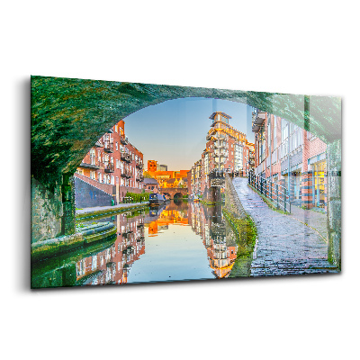 Tablou din sticlă Apus de soare în centrul orașului Birmingham