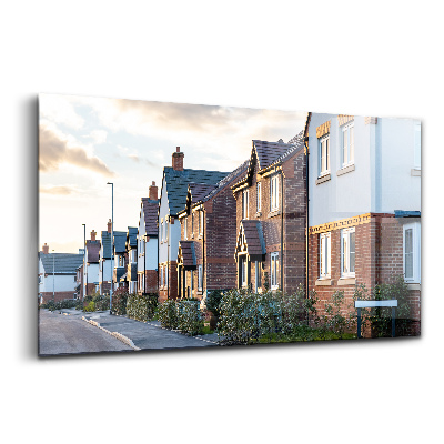 Tablou pe sticlă Case în Anglia la apus