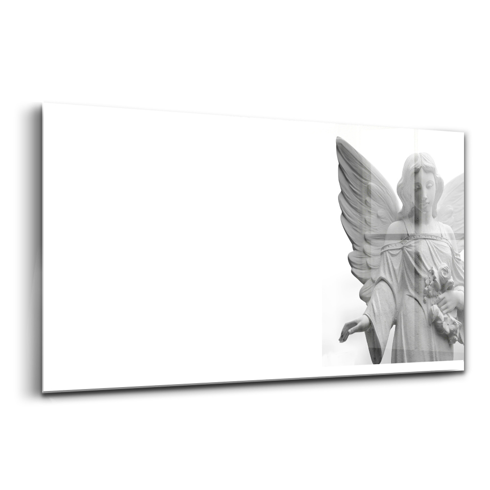 Tablou pe sticlă Sculptură a unui înger cu aripi