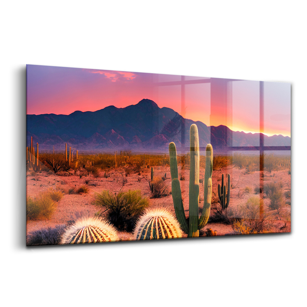 Tablou din sticlă Apus de soare în deșert