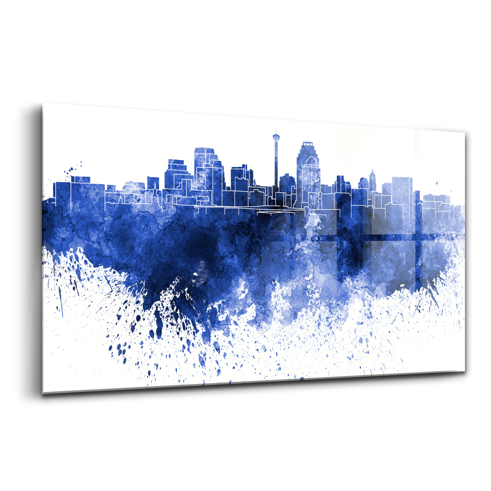 Tablou sticlă Panoramă a acuarelelor din San Antonio