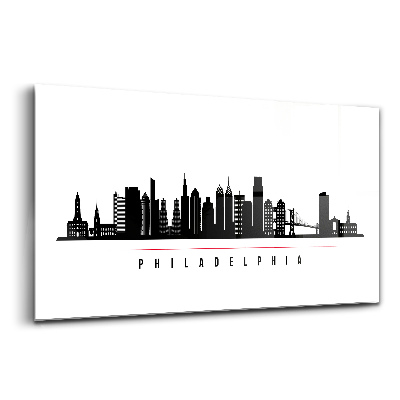 Tablou de sticlă Ilustrație a orașului Philadelphia