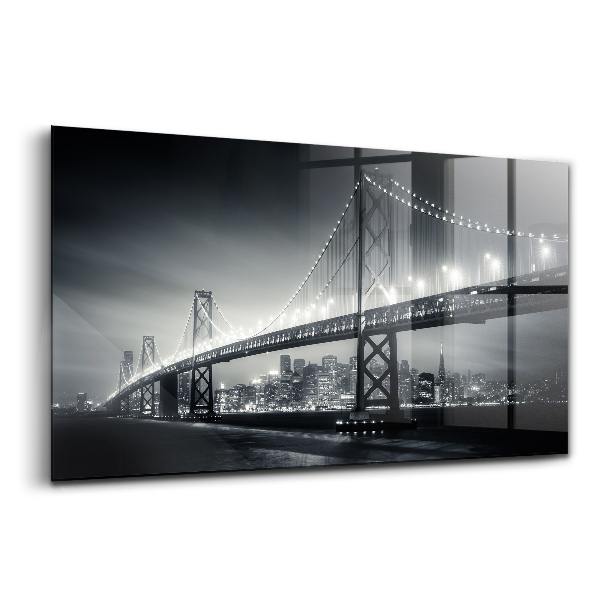 Tablou din sticlă Podul San Francisco noaptea