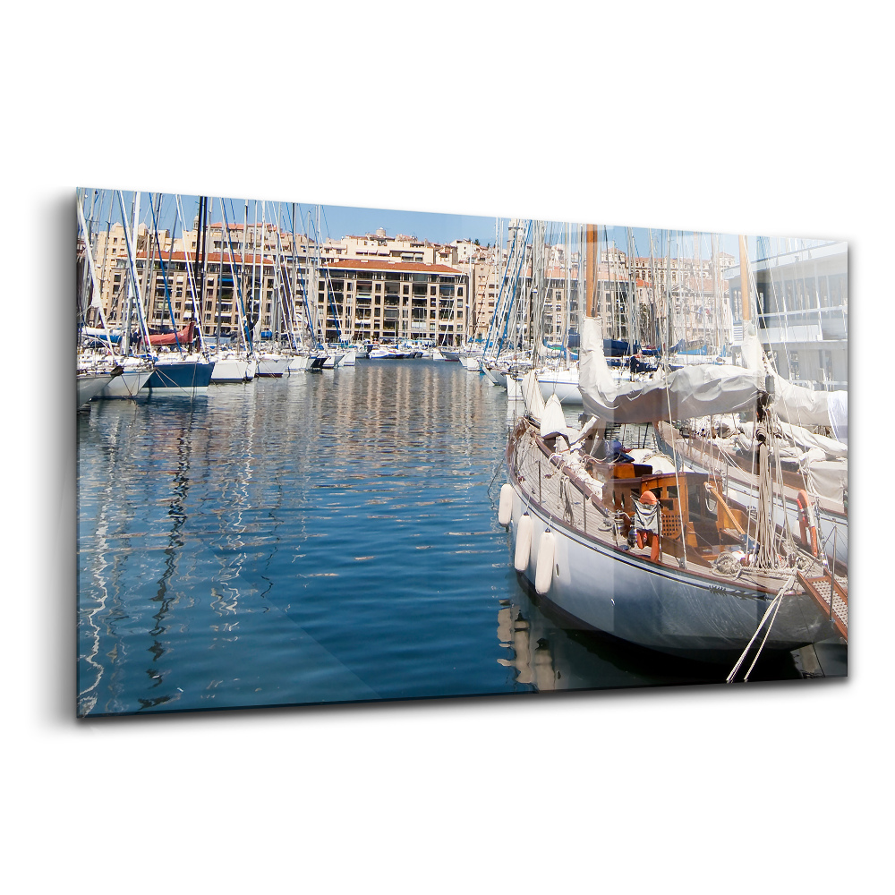 Tablou pe sticlă Marina din Marsilia, Franța