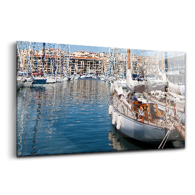 Tablou pe sticlă Marina din Marsilia, Franța