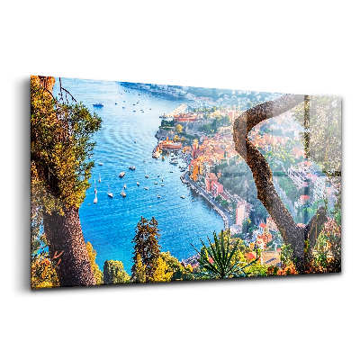 Tablou pe sticlă Satul Villefranche Sur Mer