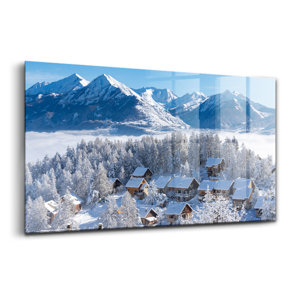 Tablou sticlă Zăpadă în Alpi