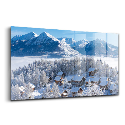 Tablou sticlă Zăpadă în Alpi