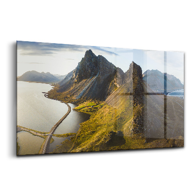 Tablou pe sticlă Un drum pitoresc în Islanda