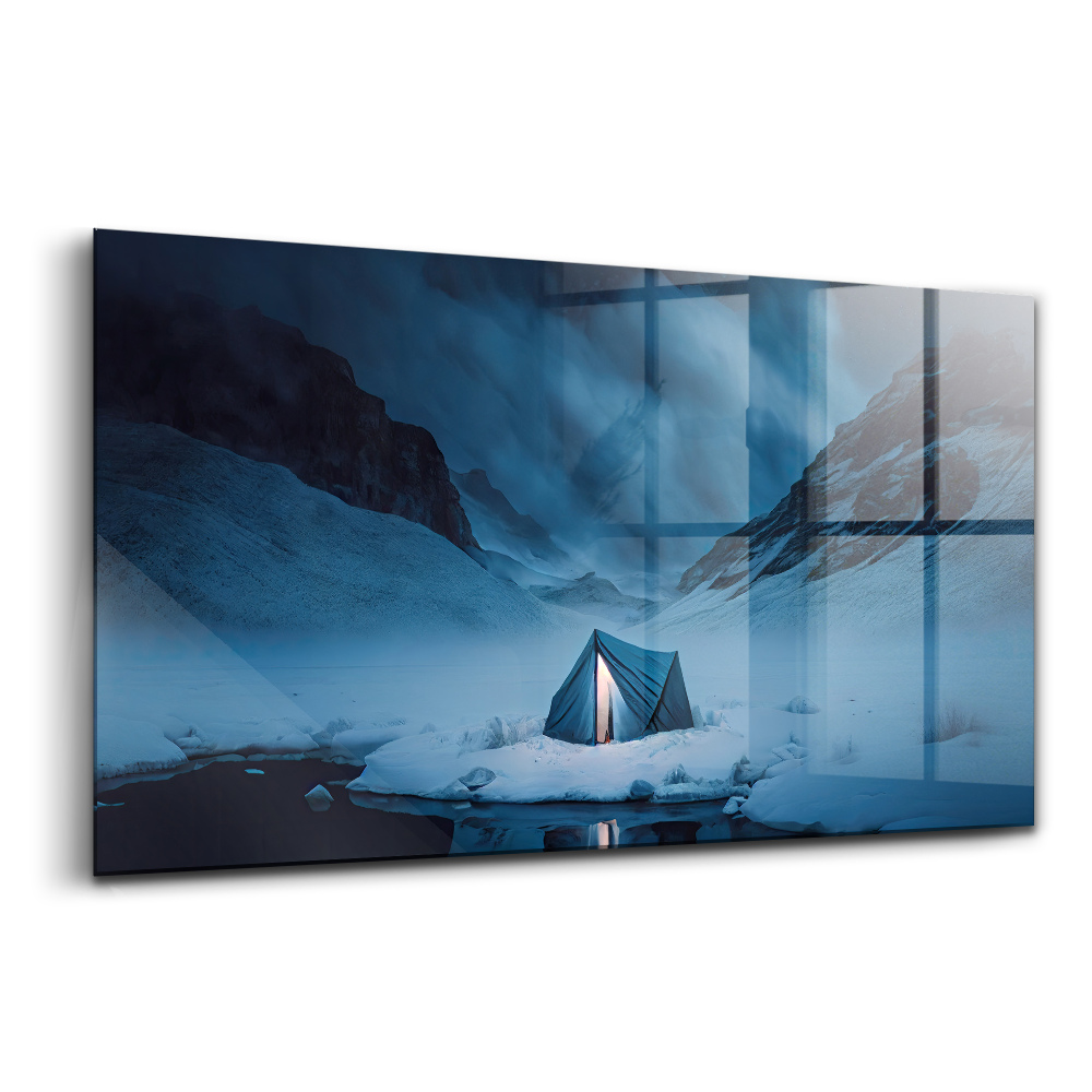 Tablou sticlă Cort în munții Islandei