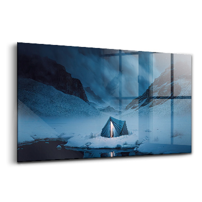 Tablou sticlă Cort în munții Islandei