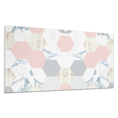 Panou decorativ pvc Model hexagonal cu marmură