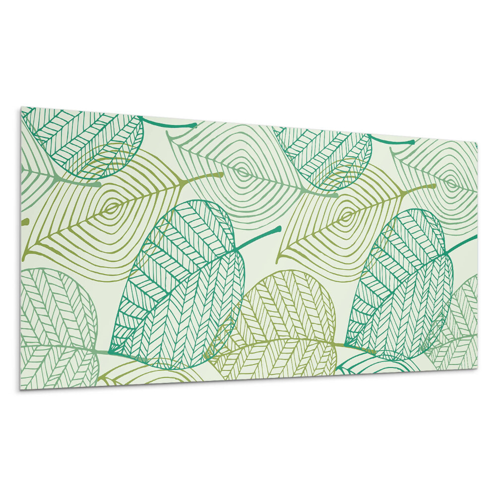 Panou decorativ bucatarie Model de frunze cu linii