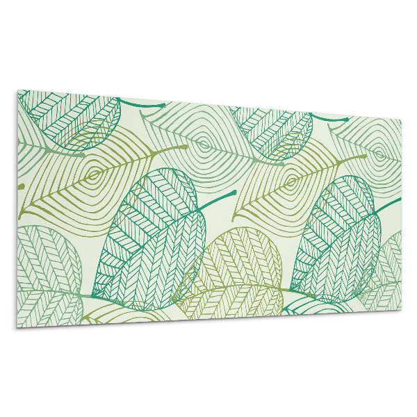 Panou decorativ bucatarie Model de frunze cu linii