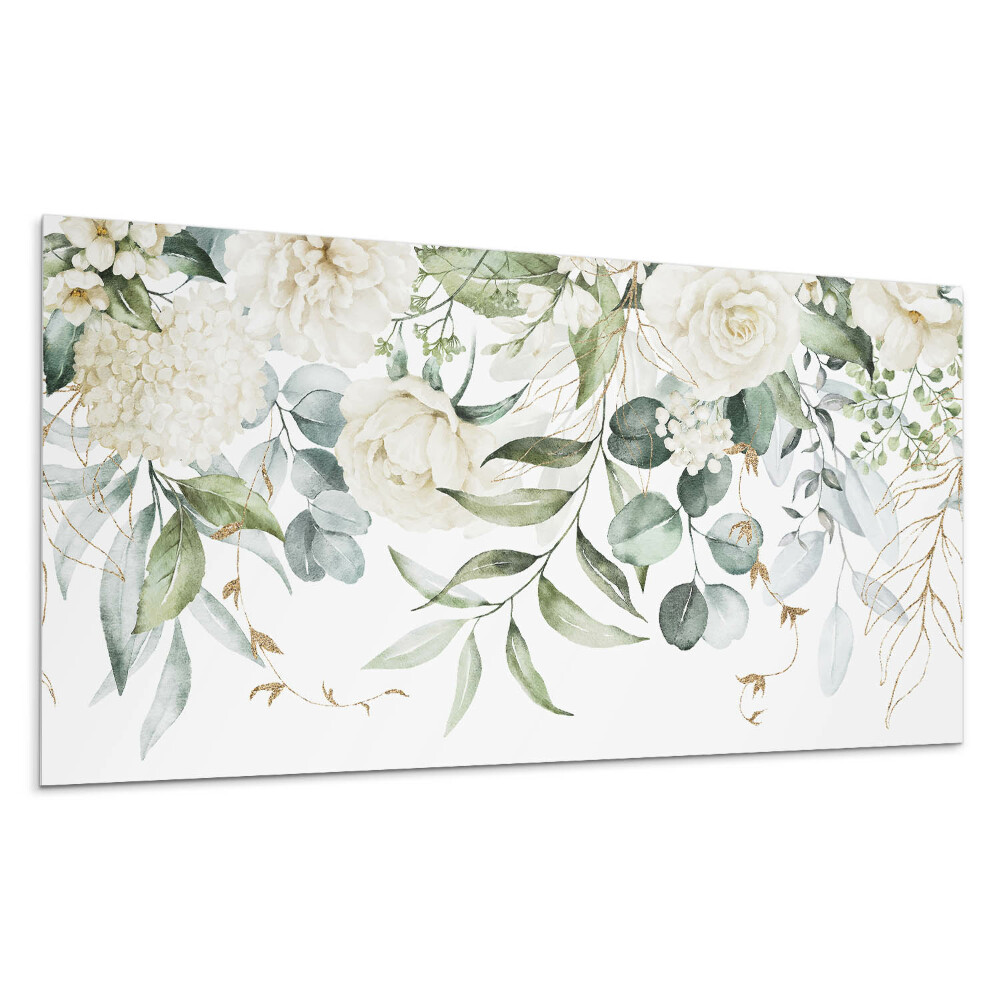 Panou decorativ bucatarie Model floral cu frunze