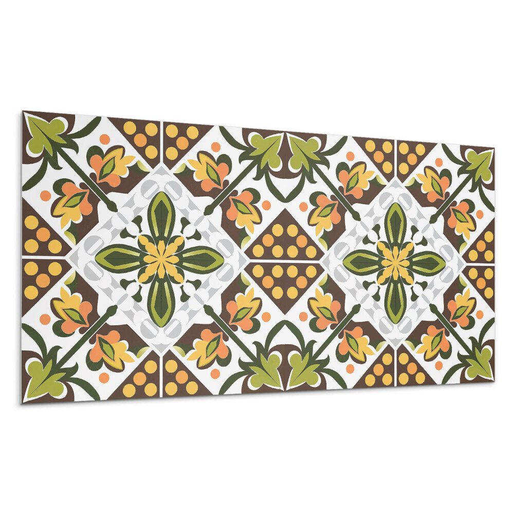 Panou decorativ bucatarie Model floral în simetrie