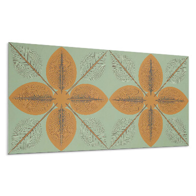 Panou decorativ bucatarie Frunze într-un model simetric