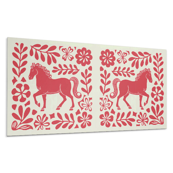 Panou perete Cal stilizat printre plante