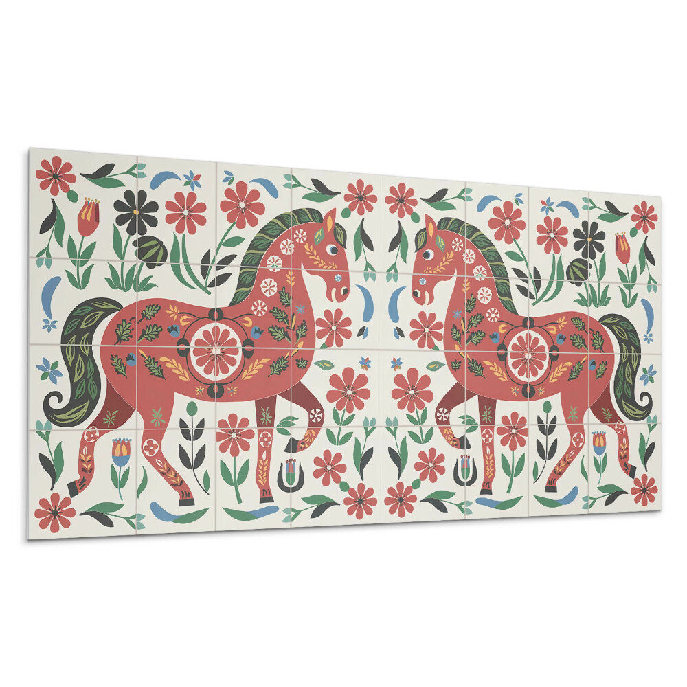 Panou decorativ pvc Model de cal în flori