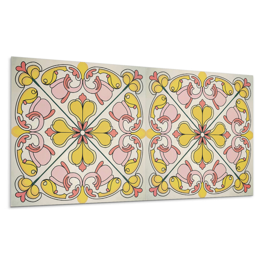 Panou decorativ bucatarie Model floral cu ornamente