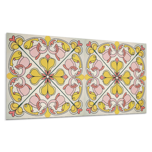 Panou decorativ bucatarie Model floral cu ornamente