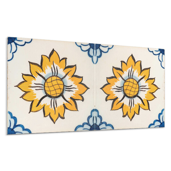 Panou decorativ bucatarie Model ceramic floral