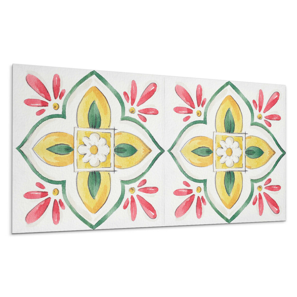 Panou decorativ bucatarie Model floral într-o ramă