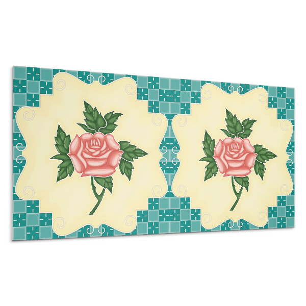 Panou decorativ bucatarie Aranjament floral cu trandafiri