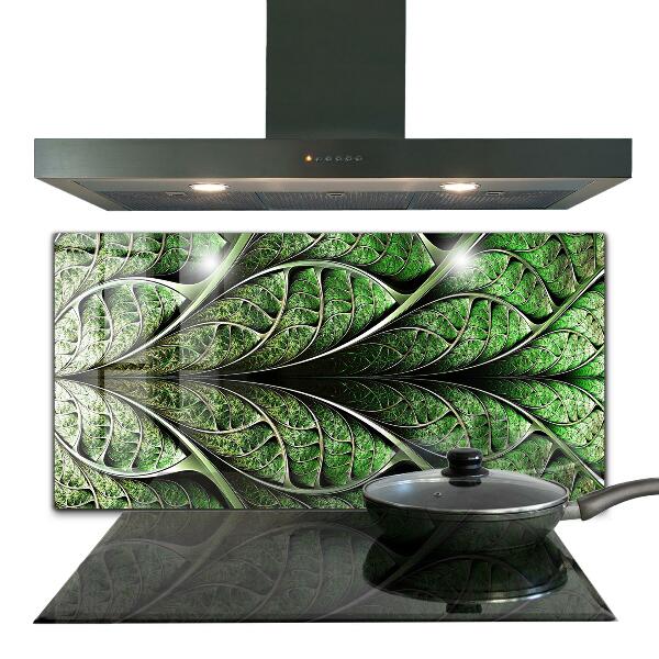 Sticlă bucătărie Frunză verde abstractă