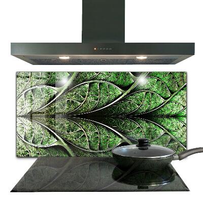 Sticlă bucătărie Frunză verde abstractă