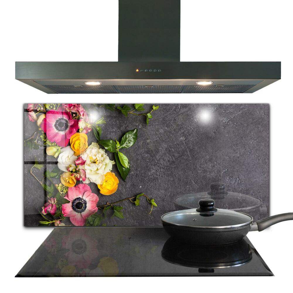 Sticlă bucătărie Compoziție florală naturală