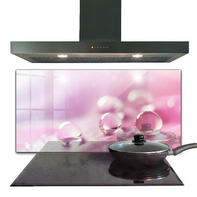 Sticlă bucătărie Picături de rouă pe o floare roz