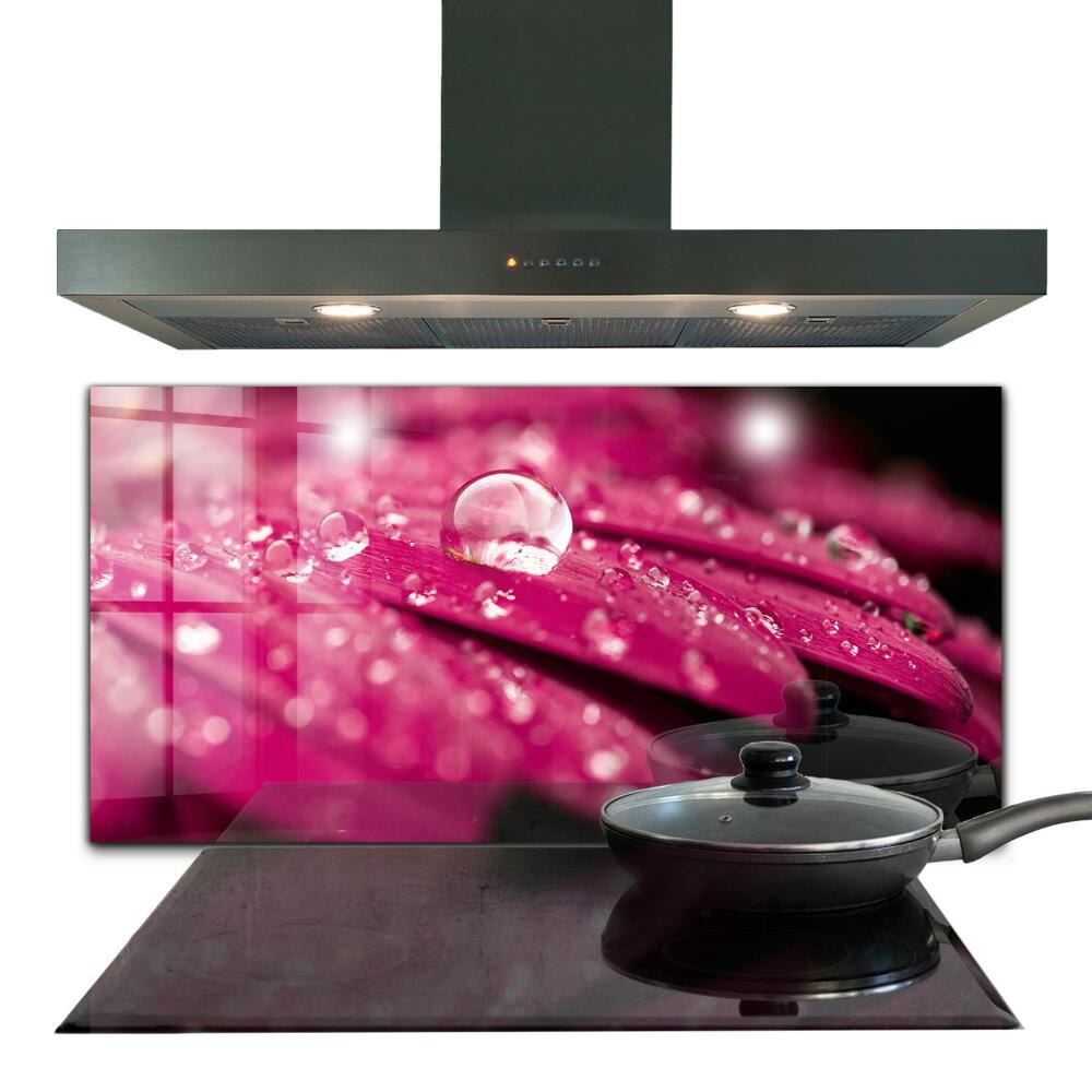 Sticlă pentru bucătărie Floare de plantă roz