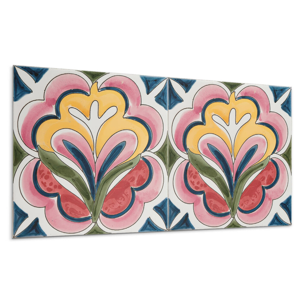 Panou de perete Model floral pe faianță