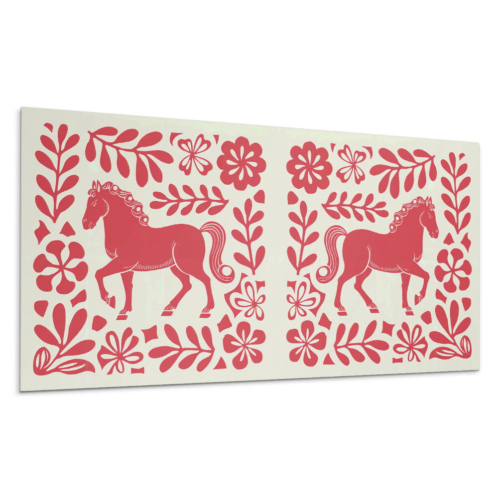 Panou de perete Cal stilizat printre plante