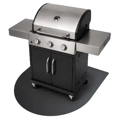 Covoraș rigid din tablă pentru grătar formă semiovală 80x70 cm