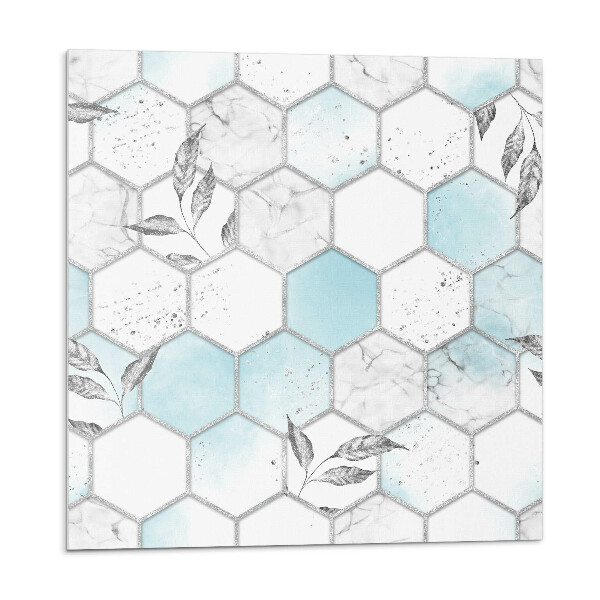 Panou perete Mozaic hexagonal cu frunze