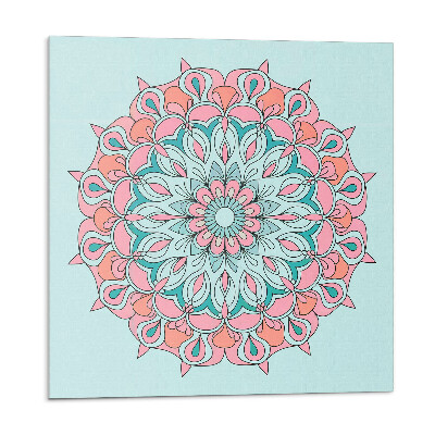 Panou decorativ pvc Motiv Mandala cu frunze verzi