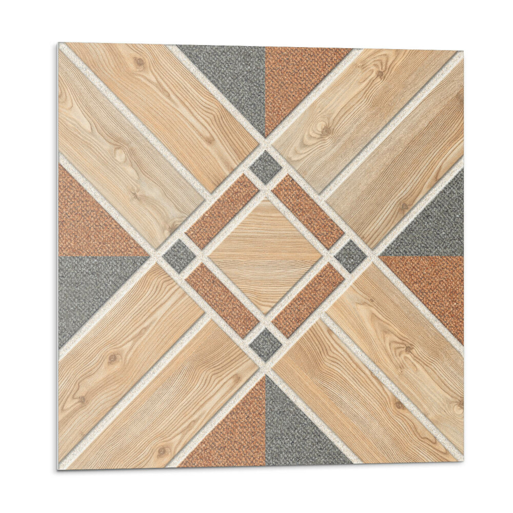 Panou decorativ pvc Model geometric cu lemn natural